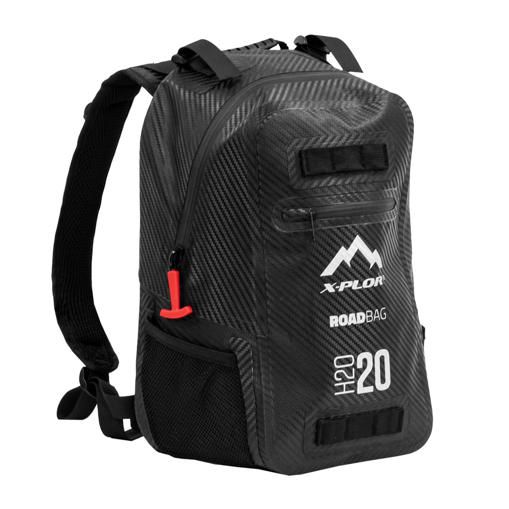 Lomo Zaino Impermeabile 20L A Secchiello, Bianco, In Tela Cerata PVC Con Chiusura Arrotolabile